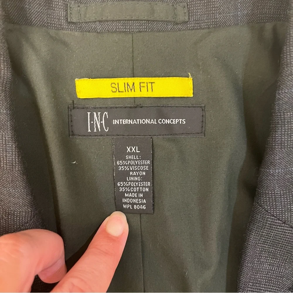 INC Macys Gray Sports Coat Charcoal Blazer Jacket size XXL
